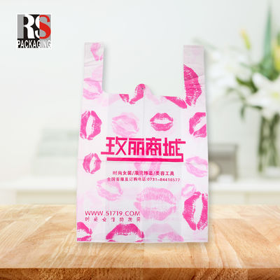 맞춤형 크기 다이 커트 핸들 플라스틱 가방 티셔츠 휴식용 쇼핑 가방