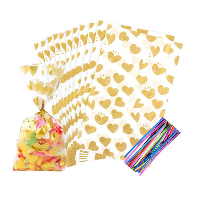 중국 제조 주문 인쇄 투명한 투명한 첼로 사탕 파티 생일 약탈 초콜릿 과자 가방