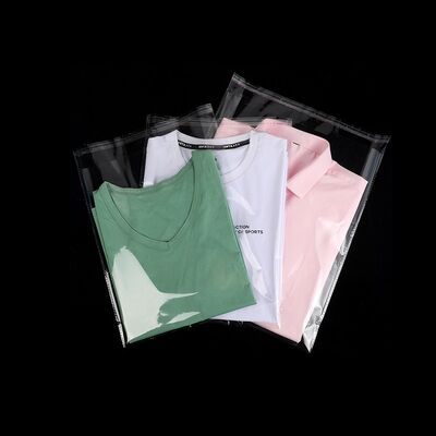맞춤형 티셔츠 포장 투명 투명한 자착제와 함께 Opp 플라스틱 가방