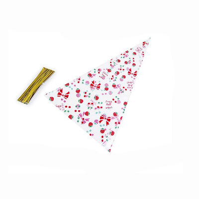 첼로 셀로판 캔디 콘 가방 특수 모양 팝콘 가방 삼각형 플라스틱 선명한 페이스트리 가방