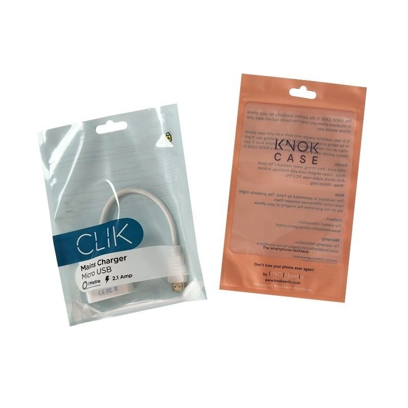 광택 맑은 플라스틱 Ziplock 포지 가방 휴대 전화 케이스 및 USB 케이블 포장
