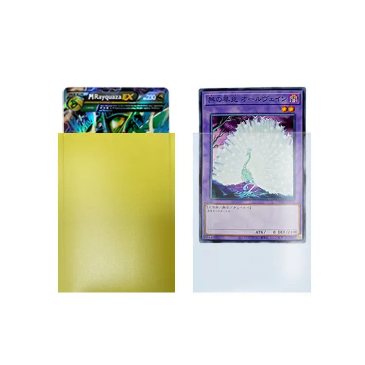 100 카운트 MTG 크기 67*92mm 노란색 매트 거래 카드 사진 카드 수갑