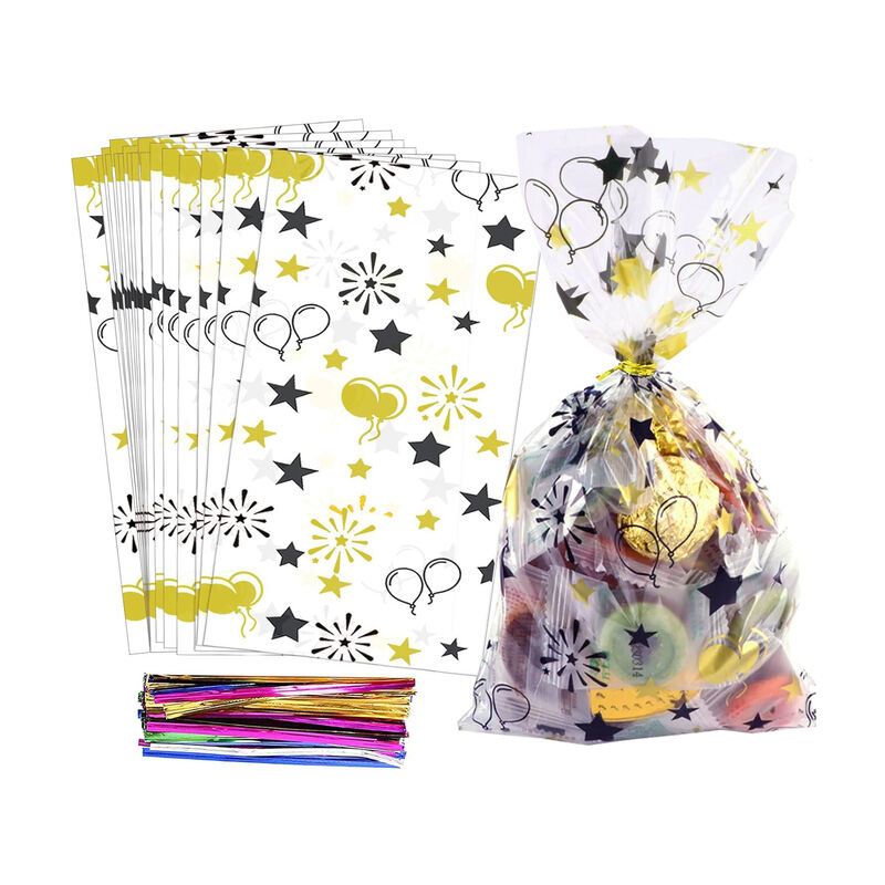 중국 제조 주문 인쇄 투명한 투명한 첼로 사탕 파티 생일 약탈 초콜릿 과자 가방